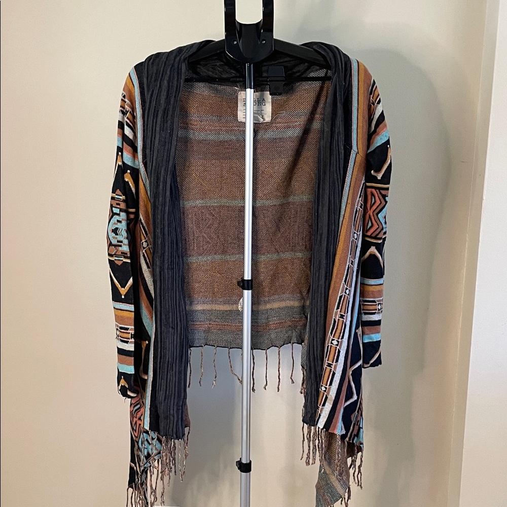 Billabong Geometric Patterned Jacket with Fringe